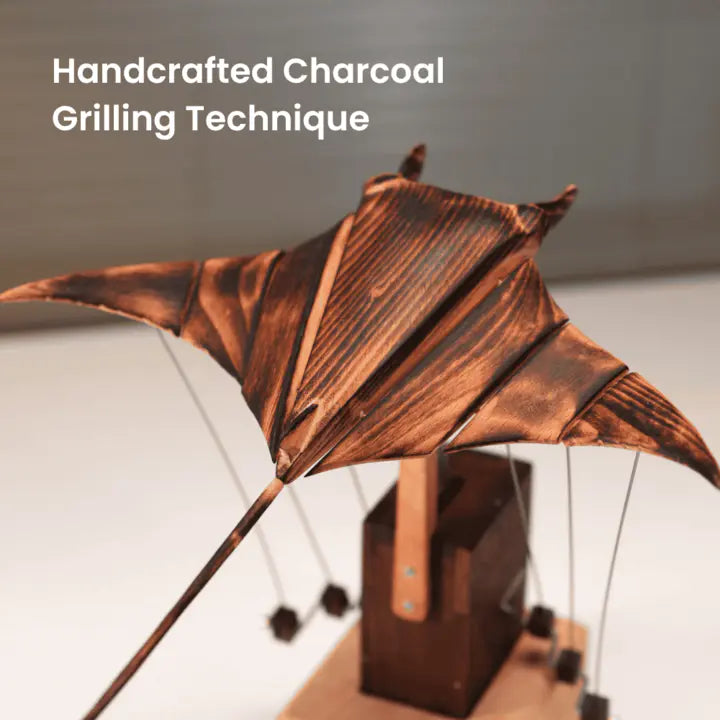 The Manta Ray — Handcrafted Walnut Kinetic Sculpture